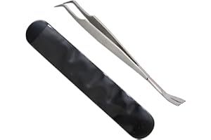 HRLORK 2 in 1 Tick Remover Professional Tick Removal Tool Stainless Steel Tick Remover Tweezers with Leather Bag for Dogs, Cats, Pet and Humans