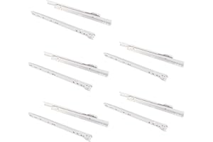 EMUCA - Guías correderas para cajones 300mm con extracción Parcial Color Blanco, Lote de 5 guías para cajones