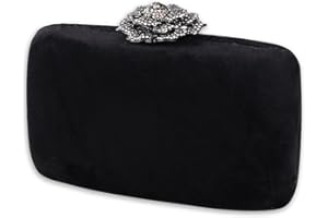 CORIOS Aksamitna kopertówka dla kobiet, diamentowa torebka wieczorowa z zamkiem kwiatowym, błyszcząca torebka ze strasem, torebka ślubna, brokatowa torba na ramię, elegancka torba crossbody, na