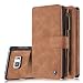 Produktbild Roreikes Multi-function Wallet Case Hülle 2 in 1 Detachable Leather hülle Tasche Schutzhülle Etui Flip Wallet Stand Cover mit Kartenfächer für Samsung Galaxy Note 5 - Braun