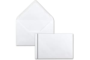 ‎NEUSER PAPIER Weiße Trauerumschläge mit schwarzem Trauerstrich - 50 Stück - Kuverts in DIN C6 114x162 mm Nassklebung ohne Fenster für Beerdigungen, Traueranzeigen, Danksagungen, Kondolenz