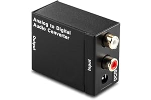 ZHIYUEN Analog to Digital Optical SPDIF Coaxial Audio Converter Adapter with Toslink Cable and Power Adapter