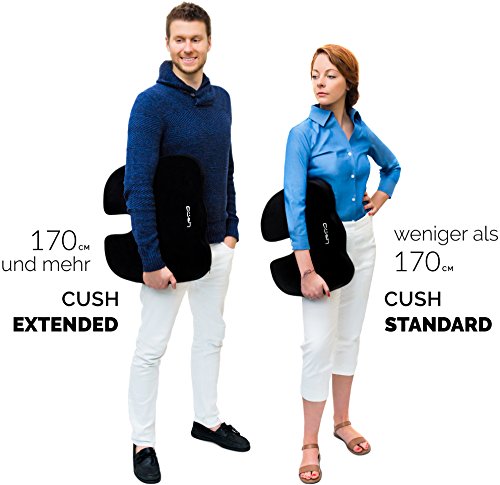 Cush Comfort Rutschfestes Memory-Schaum Sitzkissen – Sitzauflage fördert die Wirbelsäulen Ausrichtung und lindert Rückenschmerzen beim Sitzen - 4