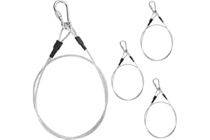 KXUSW Cable acero,Cuerda de acero Inoxidable,Cable para Colgar Cuadros,Cable de Colgar de acero Inoxidable,4 Piezas, duraderas, antirrobo, adecuadas para Muebles de jardín, Bicicletas.