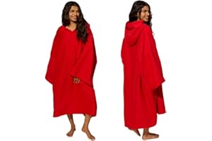 Brentfords Asciugamano Poncho per adulti con cappuccio, surf, spiaggia, assorbente, in microfibra, per uomo e ragazzi ad asciugatura rapida, Asciugamano Poncho accapatoio
