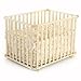BABY VIVO WOODEN PLAYPEN SQUARE 100x75 CM WITH REMOVABLE WASHABLE INLAY CREAM