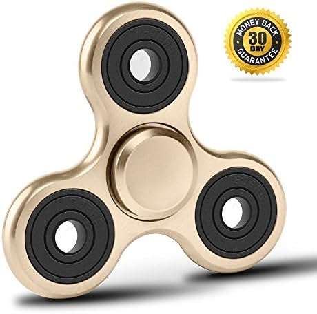 Vivah Ouse Fidget Spinner | Hand Board/Stress and Anxiety Take Down Toy | Autism ADHD ADS Aid Soothing Clarity and Concentration | Quiet Gadget Rotating Aluminium Alloy Case Size (Zuckriges Gold)
