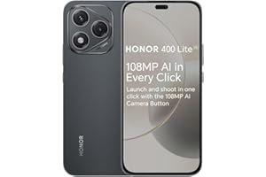 HONOR 400 Lite Unlocked 5G Android AI Smartphone, AI Camera Button,108MP Camera,8GB+256GB Storage,Water Resistance,Velvet Black, 6 Months Extended Warranty (UK Version)
