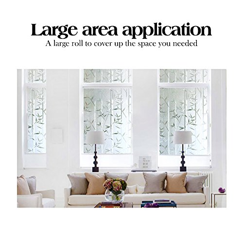 Rabbitgoo® 3D Statisch Haftende Fensterfolie Dekorfolie Sichtschutzfolie Fensterschutzfolie Anti-UV Upgrade Version 90*200cm - 4