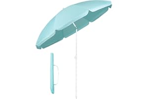 Sekey 160cm GRS-zertifizierter Sonnenschirm für Garten & Terrasse | Höhenverstellbar & Neigbar mit UPF50+ | Wasserdichtes Recycling-Polyester | Windstabil mit 8 Streben