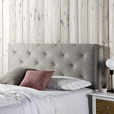 Marckonfort Tête de lit Milano 160X60, Losanges en Tissu Gris, 8 cm d'épaisseur