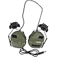 WarmHeartting Tactical Military Headset Headphone with Fast Helmet Rail Adapter and Microphone Communication Accessories