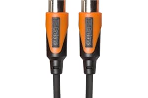 Roland Cable MIDI de la serie Black, 1 m de longitud - RMIDI-B3, Negro, Naranja