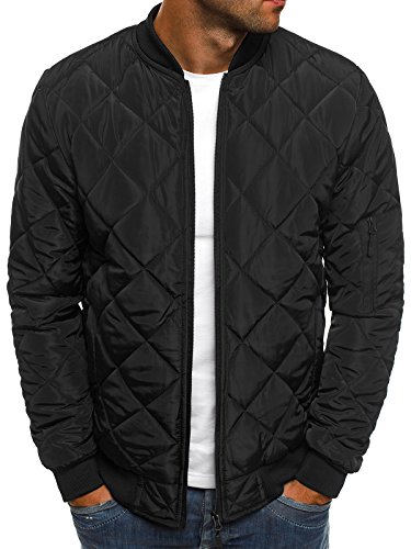 OZONEE Herren bergangsjacke Kapuzenjacke Bomberjacke Fliegerjacke SteppenFreizeitjacke Sportjacke J.STYLE AK51 SCHWARZ L