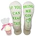 Produktbild Luxus-Gin-Socken mit "If You Can Read This Bring Me Gin" von Miana's (Muttertag Geschenk, lustiges Wein-Zubehör für Frauen, tolles Geburtstags- & Gastgeschenk)