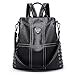 Produktbild ALTINOVO Damen PU Leder Rucksack, Mädchen Mode Schultertasche Frauen Rucksack Schultasche Wasserdichte Diebstahlsicherung, schwarz