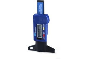 FEYIUBMEN Profiltiefenmesser für Reifen, Reifen Profiltiefenmesser Reifenprofiltiefenprüfer, Autoreifen Profiltiefenmesser mit großem LCD-Bildschirm für Motorrad, Auto, LKW in Zoll/MM