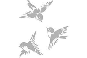 Metal Monkey Stickers Set of 3 Chinese Style Birds Glass Etch or Stained Glass Effect Window Decal 10cm Glass Etch