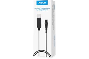 AIEVE Charger for Philips Shaver,15V USB Charging Cable Power Cord for Philips Norelco HQ8505 Series 3000 5000 7000 QP6520 QP6510,Aquatouch,Precision,Bodygroom,Arcitec Shaver Beard Trimmer