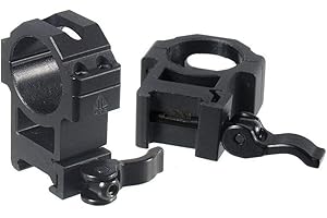 UTG Montaż dla dorosłych Max Strength Le Grade Quick Detach Picatinny Rings: 2 Pieces, 30 mm Diam, Hi Profile obejmy mocujące, czarne, One size