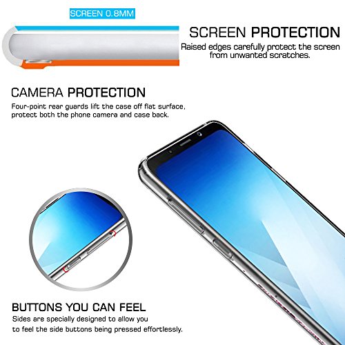 Cover Samsung Galaxy A8 2018 Custodia,Cover Samsung Galaxy A5 2018 Custodia Brillantini Trasparente,LeYi il Originale Glitter Morbido Silicone TPU Bumper Telefoni Telefono Cellulari Smartphone Protezione Cover ,Adesiva Carino SplendÃ¨nte LÃ¬quido Sabbie Mobili Protettiva Cellulare Astuccio Cover Rigida Guscio con Pellicola Proteggi Schermo per Samsung Galaxy A8 2018 / A5 2018 Telefonino Donna ZX Rose gold Rosa