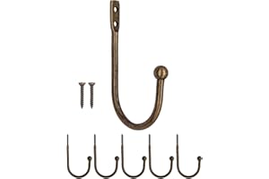 Fuxxer Ganci da parete, in ferro, 7 x 3 cm, in bronzo anticato, set da 6 pezzi