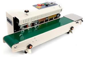 Tagtuell Continuous Sealing Machine, Automatic Horizontal Continuous Plastic Bag Band Sealer Machine, Electric Packing Tool for Household Commercial Packaging, 6-12mm Sealing Width