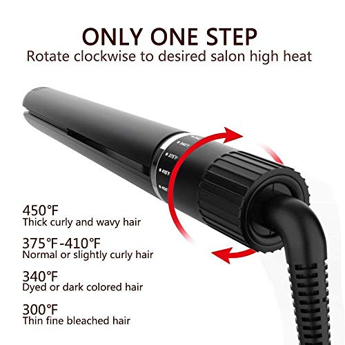Hair Straightener Curling Iron Hair Curler Flat Iron 2 in 1 Tourmaline Ceramic Salon for All Hair Types with Rotating Adjustable Temperature