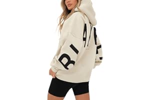 LSEEKA Backprint Hoodie Damen Mit Aufdruck Oversize Pullover Mit Kapuze Sweatshirt Baumwolle Freizeit Kapuzenpullover Langarm Oberteile Langarmshirt Tops