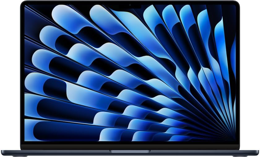 2024 Apple MacBook Air with Apple M3 Chip with 8CPU & 10GPU (15-inch, 16GB RAM, 256GB SSD Storage) (QWERTY English) Midnight (Renewed)