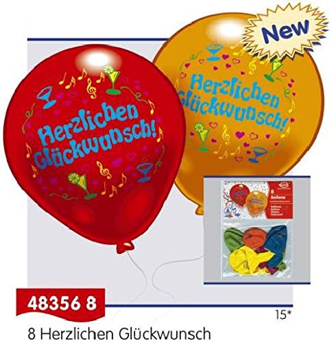 Preisvergleich Produktbild Luftballon Glückwunsch 8ST Everts 48356