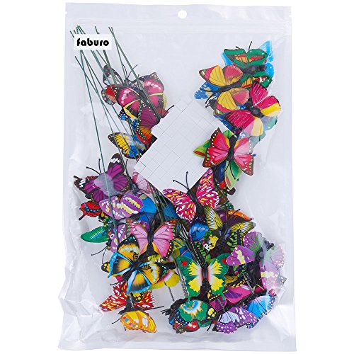 Faburo 78pcs 3D Deko Schmetterlinge Wandsticker Wandtattoo Aufkleber Gartendeko für Kinderzimmer Fenster Garten - 8