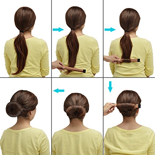 Browill 2 Pack Damen Fashion Hair Styling Donut Hair Bun Maker Perfekt fur lange und dicke Haare - 4