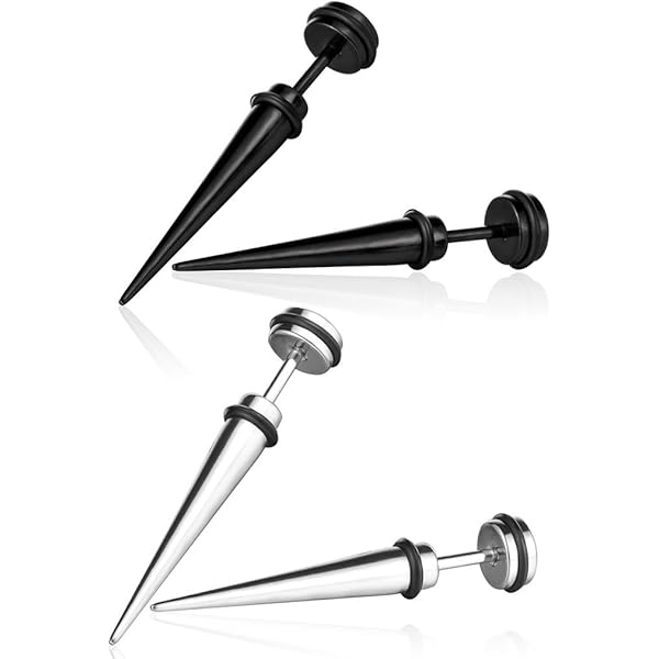 81stgeneration Women's Men's Black Horn Fake Taper Stretcher Handmade Twist Tribal Earrings