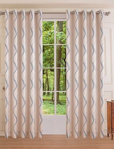 CLL/ One Panel Modern Curve Bedroom Polyester Panel Curtain Drape , rod pocket-w55" , rod pocket-w55"