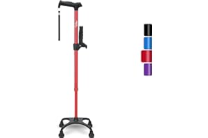 Healthbazaar Vierbeinstock, Verstellbarer Gehstock für Männer und Frauen mit 4-zackiger Basis und versetztem Griff, leicht, Gehstock für rechts- oder linkshändige Senioren und Erwachsene