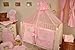 Stunning Baby Canopy / Mosquito Net for Cot + Fitting / Holder - Pink Hearts