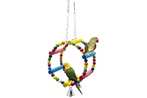 BOENTA ppactvo Juguetes para Agapornis Juguetes Agapornis Columpios Redondos para PáJaros, Juguetes Coloridos, Noria De Madera, Juguetes para PáJaros, Columpios para Loros, para Loros, Guacamayos