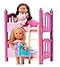 Produktbild Simba - Puppen Bett, Stockbett, Etagenbett für ca. 12 cm Puppen wie Evi, Barbie Chelsea, .... inkl. 2 Evi Puppen in blond und brünett