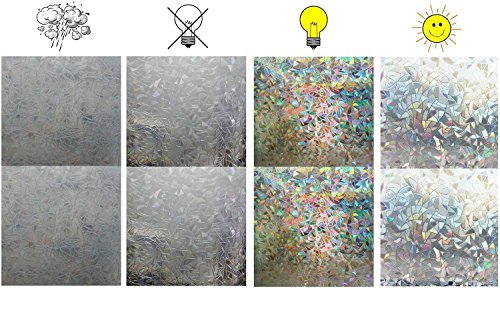 Enko 3D Statische Fensterfolie Dekorfolie Sichtschutzfolie Fensterschutzfolie Selbsthaftend Anti-UV 90*200cm. - 4