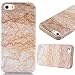 Produktbild GrandEver iPhone SE 5S 5 Weiche Silikon Hülle Braun Stein Marble Malerei Schlank TPU Bumper HandyTasche Flexible Schutzhülle Zurück Marmor Linien Soft Back Cover Hülse Telefonkasten Protective Gummi Dünn Abdeckung