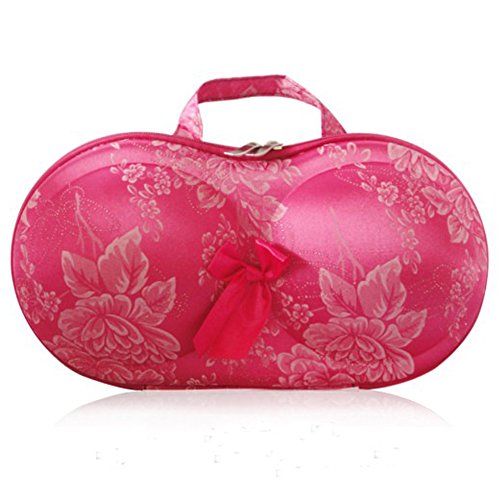 LifeJoy BH-Koffer, Unterwäsche, Dessous, Lagerung, Organizer, Rosa und Pfingstrose, für 4 BHs (zufälliges Muster)