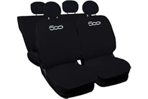 Rebeca Shop COPRISEDILI PER AUTO COMPATIBILI CON 500 MADE IN ITALY SET IN VARI COLORI (Nero)