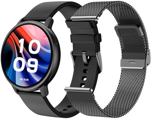 SPC Smartee Duo Classic - Smartwatch intelligente nero con cinturino metallico intercambiabile, display AMOLED da 1.43”, chiamate Bluetooth, 8 giorni batteria, 100 sport, IP68