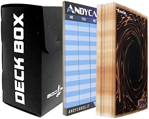 Complete collection of all 27 COMMON cards in ENGLISH Language of YUGIOH! LEGENDARY DUELISTS: ANCIENT MILLENNIUM - LED2 set, plus 1 Black GOD-PLAYER Deck Box and 1 ANDYCARDS Scorepad