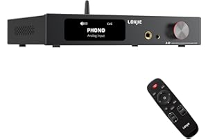 LOXJIE A40 165 W* 2 cyfrowy wzmacniacz mocy wzmacniacz słuchawkowy dekodowanie DSD256, BT 5.1, optyczne wejścia I2S HDMI ARC PHONO i wyjście subwoofera i pilot zdalnego sterowania