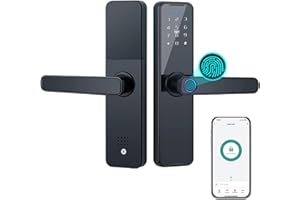 Ailgely Serratura Intelligente Digitale per Porta, Serratura per Porta con Tastiera con Maniglia, Serratura per Porta Elettronica con Impronta Digitale Compatibile con l'Applicazione Tuya