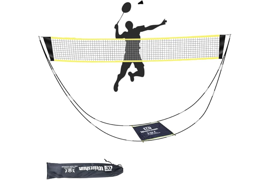 Portable Badminton Net for Garden,Pickleball,Kids Volleyball Net on Beach,Easy Setup with Carry Bag for Indoor Outdoor Sports, No Tools or Stakes Required