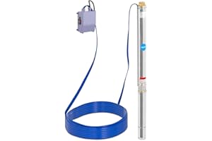 hillvert Bomba Sumergible para Pozo HT-ROBSON-SP750-85 (para Fuente de Ø 80 mm, 85 m de Altura de Bombeo, 3.780 l/h de caudal, 750 W)