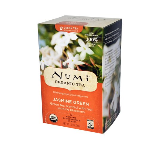Preisvergleich Produktbild Numi Tea Jasmine Green – Medium Koffein – 18 Taschen – 95% + Bio